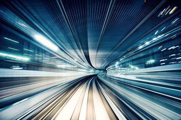 verschwommene bewegung in der u-bahn in tokio - blurred motion bridge business blue stock-fotos und bilder