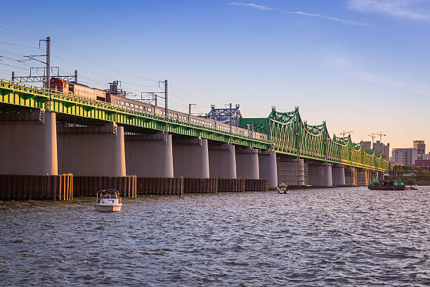 istock Subway and Bridge at Hanriver in Seoul, South korea 629171684