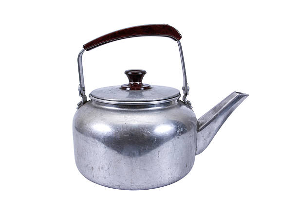 istock Aluminium kettle isolated on white background 629172682