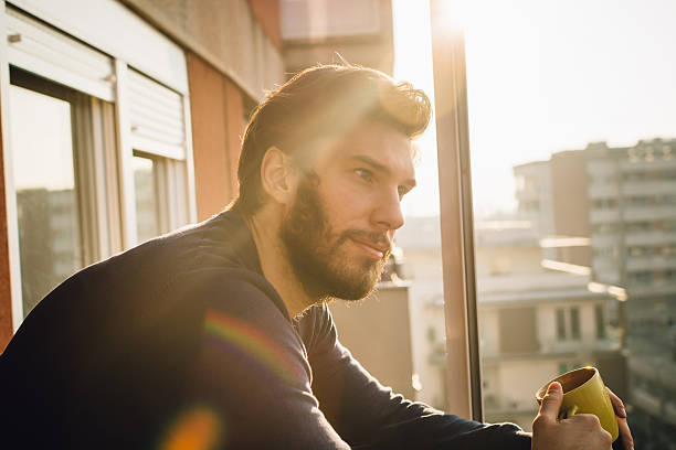 Having a nice start of the day stock photo