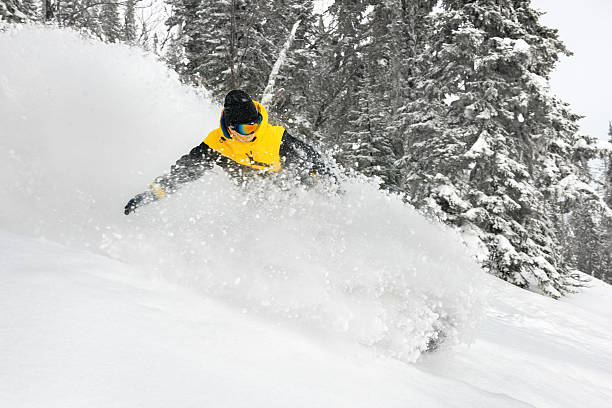 istock Skier extreeme backcountry speed ski 629185064