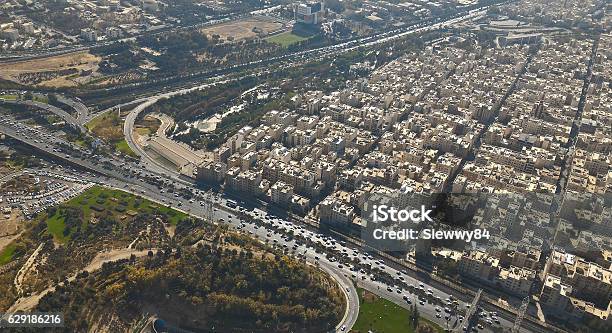 Tehran Iran View Of Tehran From The Milad Tower Iran Stock Photo - Download Image Now