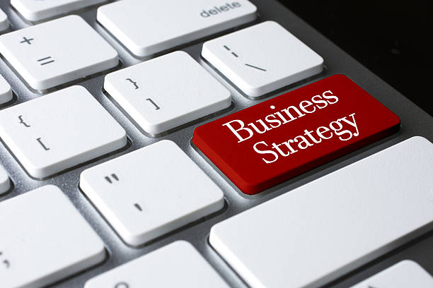 istock Business concept: Business Strategy on white keyboard 629186368
