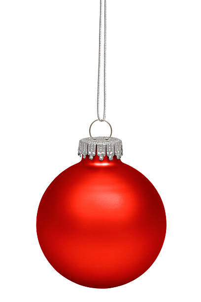 istock Red christmas bauble isolated on white 629186822