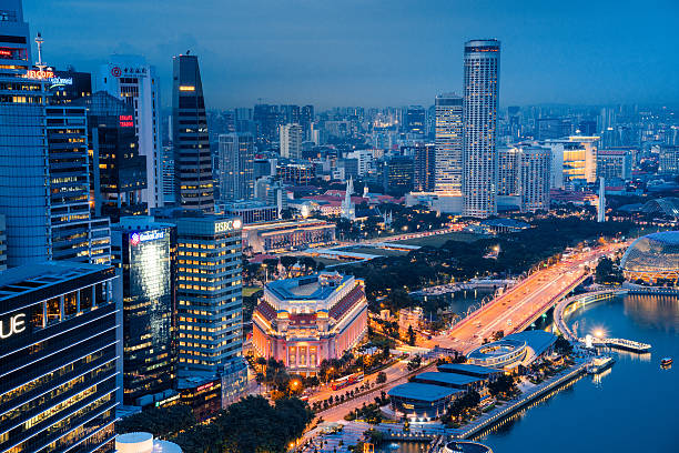 istock Central Business District in Singapore at dusk 629187754