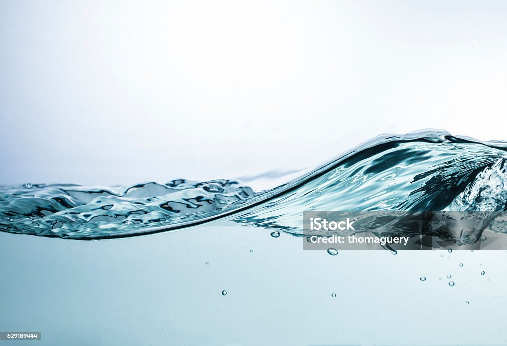 pure water different water splashes and waves of just pure water Water Stock Photo