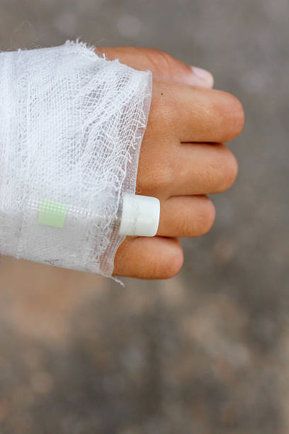 istock heparin lock on child patient hand 629200730