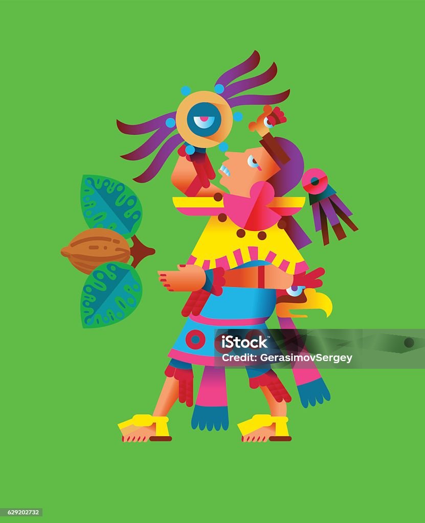Aztec Cartoon Character Aztec Cartoon Doodle Pattern Stock Illustration - Download Image Now ...