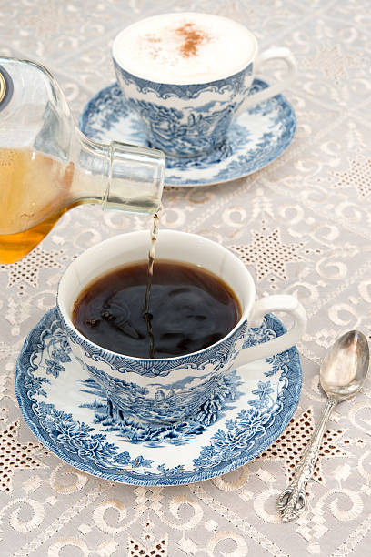 istock Irish whiskey being poured into black coffee to make Irish coffee. 629202832