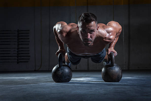 kettle bell push up push up with kettlebell, or renegade row ripl fitness