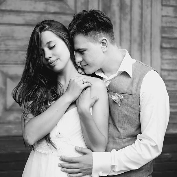 istock Happy newlywed couple having fun 629209176