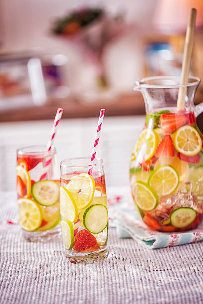 istock Infused Water with Fresh Strawberries, Lime, Lemon and Basil 629210542