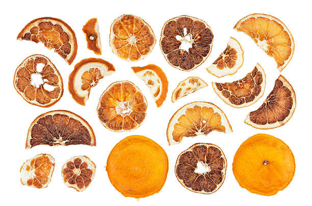 istock Dried oranges slices isolated on white background 629211016