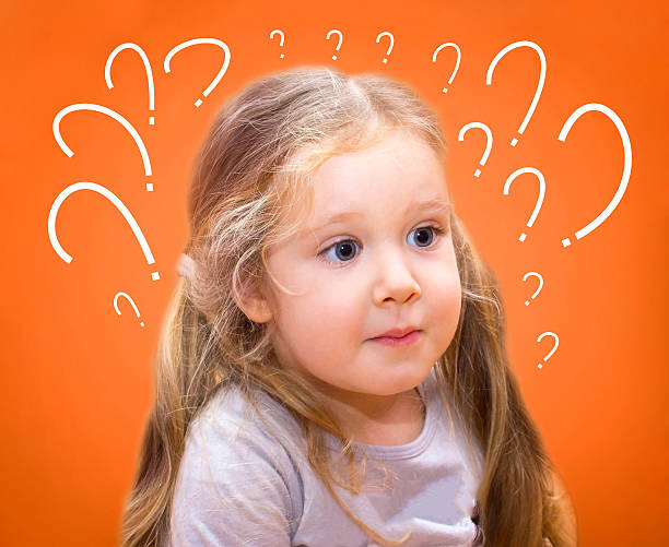 istock Surprised girl with a question marks 629212244