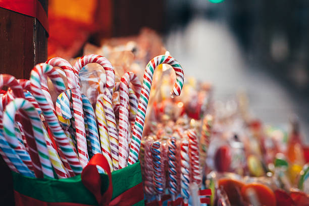 collection of colorful candies at the market - flavored ice variation birthday candy imagens e fotografias de stock