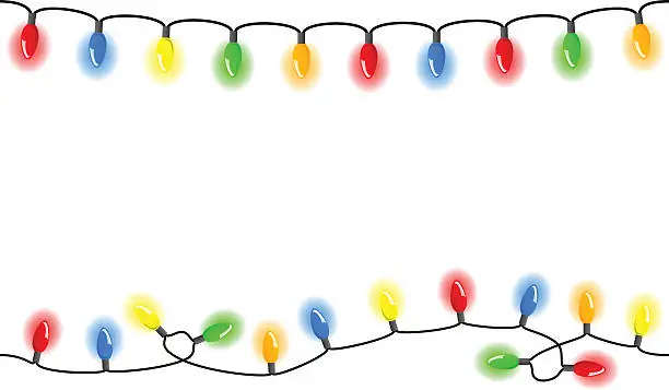 Vector illustration of seamless chains of  lights