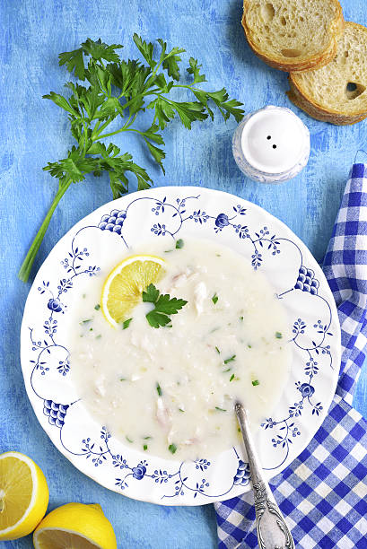 istock Avgolemono - traditional greek chicken soup 629225010