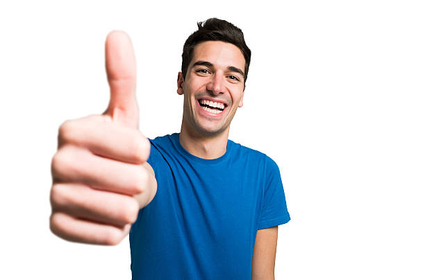 istock Funny man giving thumbs up 629225148