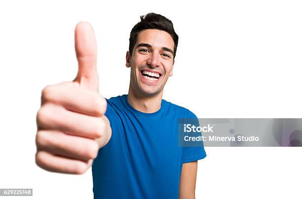 Funny Man Giving Thumbs Up Stock Photo - Download Image Now - Thumbs Up, OK Sign, People