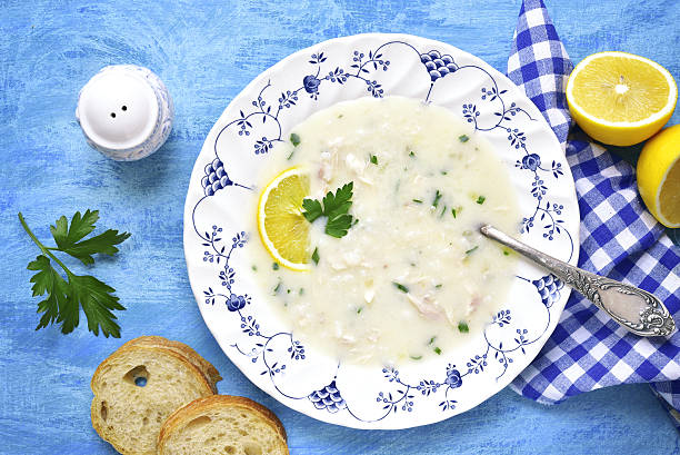 istock Avgolemono - traditional greek chicken soup. 629226276