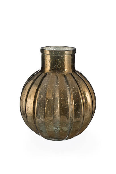 istock Ball-Shaped Gold Mercury Glass Bottle Vase 629227110