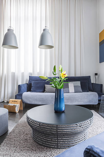 istock Living room with coffee table 629228640