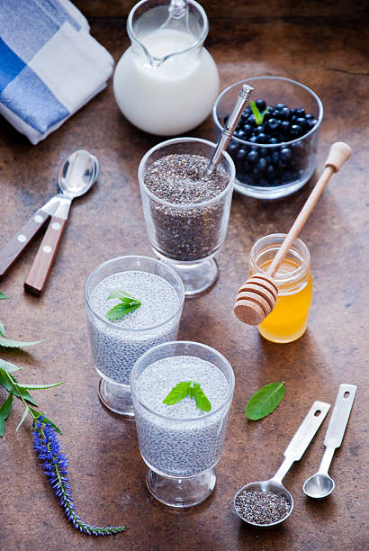 istock Chia seeds yogurt pudding with honey 629229870