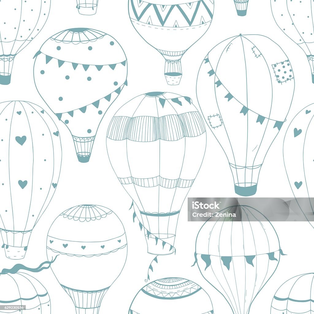 Vector Air Baloon Pattern Stock Illustration - Download Image Now ...