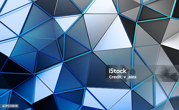 Abstract 3d Rendering Of Polygonal Background Stock Photo - Download Image Now - Abstract, At The Edge Of, Backgrounds