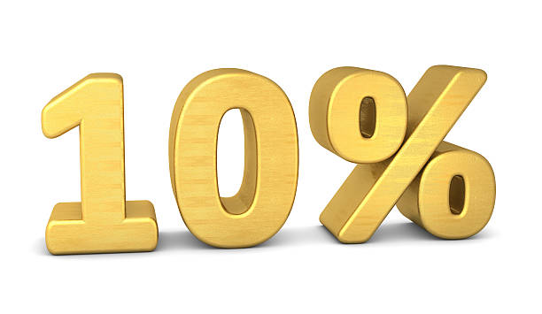 istock 10 percent symbol 3d gold 629239744