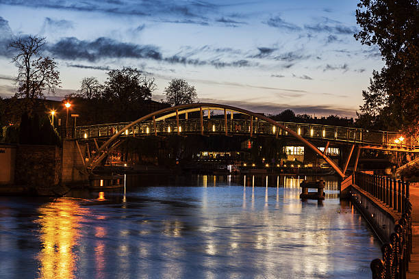 istock Pedestrian bridge on Brda River in Bydgoszcz 629254742