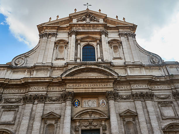 fassadenkirche st. ignatius loyola campus martius rom italien - st ignatius church stock-fotos und bilder