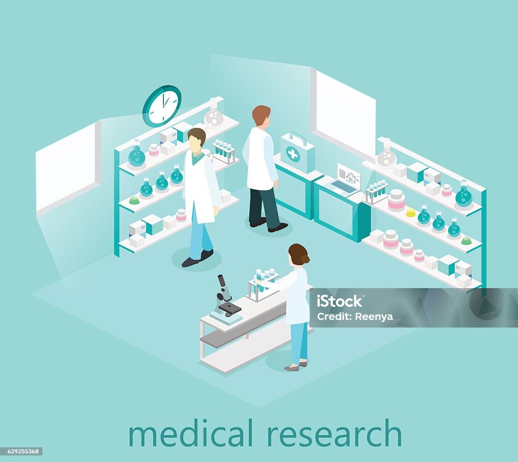 Isometric Flat 3d Concept Vector Interior Of Science Laboratory Stock ...