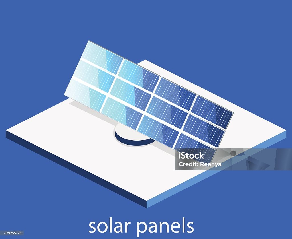 Solar Panel Inkscape Isometric Flat 3d Vector Outside Solar Panels Stock Illustration ...