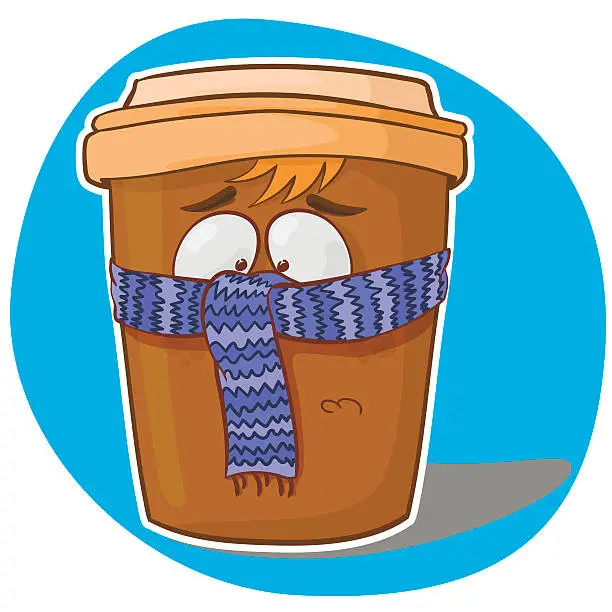 Vector illustration of Cup of coffee in cartoon style. Vector illustration depicts the