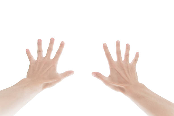 istock Man hand sign isolated on white background 629256904