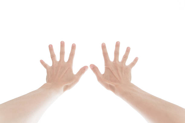 istock Man hand sign isolated on white background 629257078