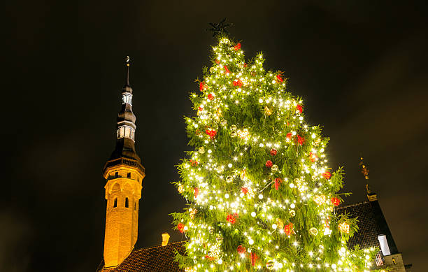 istock Christmas Tree at Town Hill Square in Tallinn 629264094