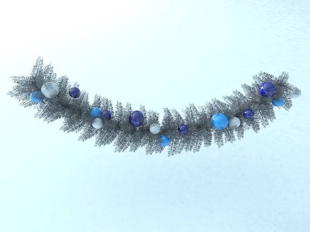 istock Beautiful blue holiday decorations and part wreath 629264988