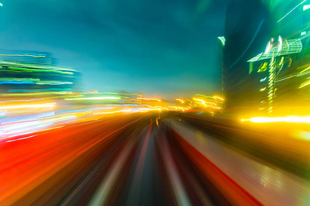istock Speed motion in urban highway road tunnel 629267458