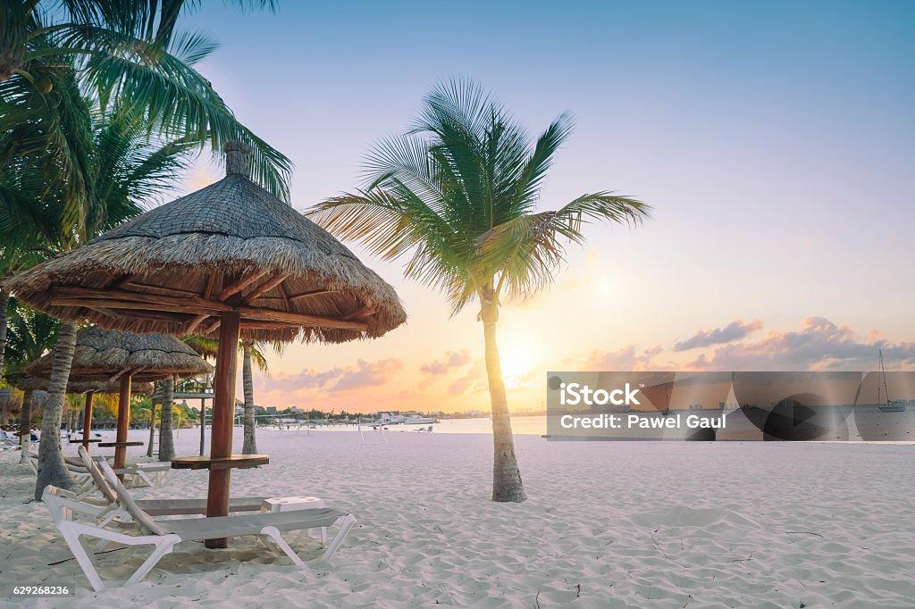 Sunset in Cancun Cancun Stock Photo