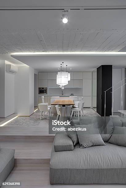 Interior In Modern Style Stock Photo - Download Image Now - Apartment, Architecture, Domestic Room