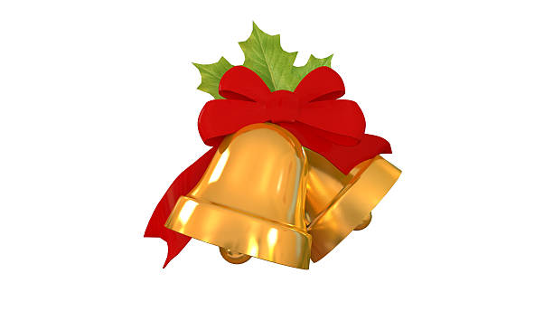 istock Christmas bells with red ribbon. 629274038