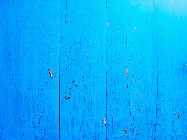 istock Old blue painted timber wood texture 629275122