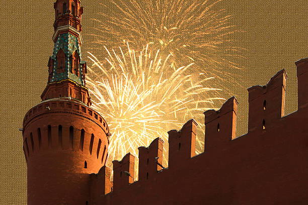 istock Fireworks on Red Square in Moscow. 629277042