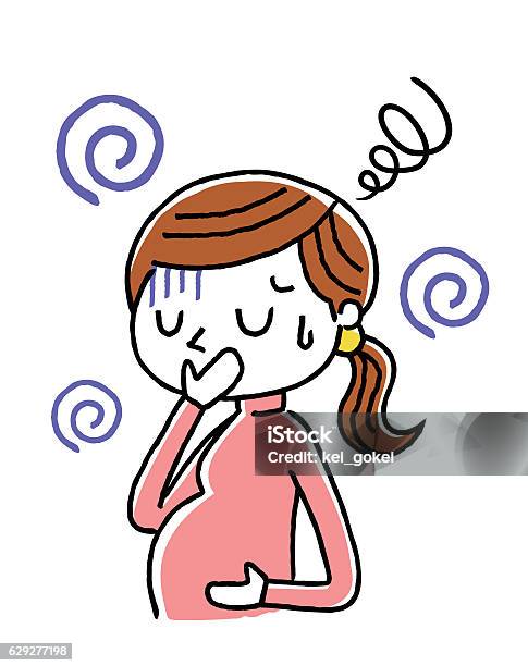 Pregnant Woman I Feel Uncomfortable In The Squirrel Stock Illustration - Download Image Now