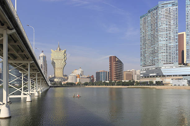 istock Macao lake scenery and Grand Lisboa Hotel 629277458