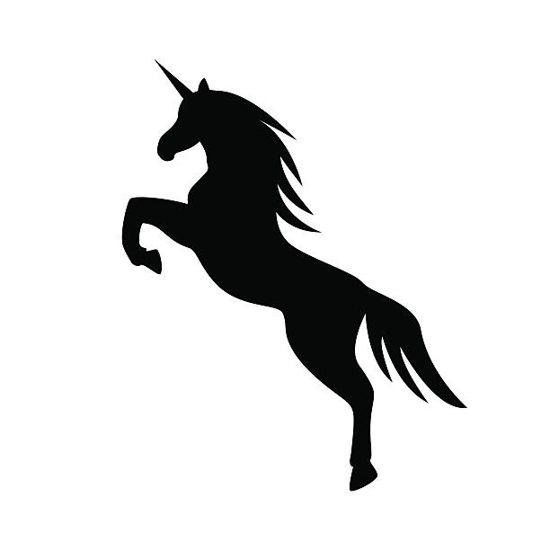 springen einhorn-llustration - vector - unicorn stock-grafiken, -clipart, -cartoons und -symbole