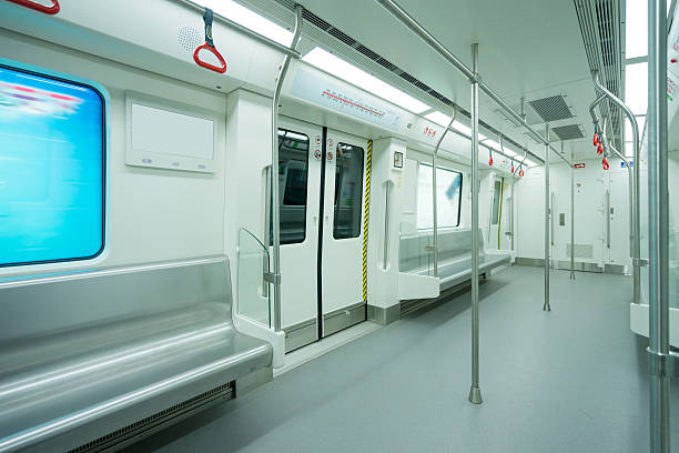 Interior view of a subway car