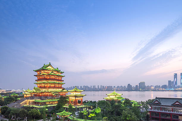istock nanchang tengwang pavilion at night 629278126